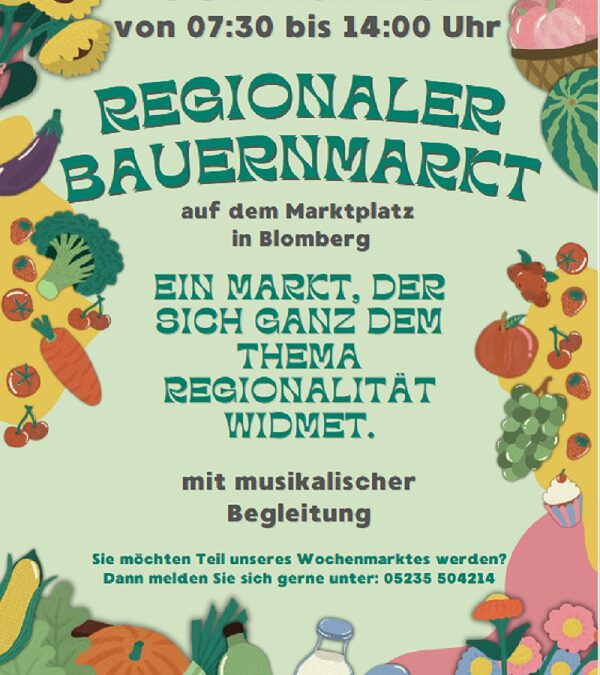 Wochenmarkt in Blomberg unter dem Motto „Regionaler Bauernmarkt“