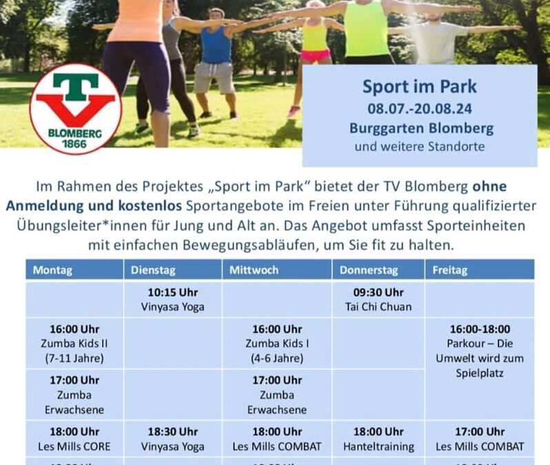 Heute startet der TV Blomberg mit Sport im Park