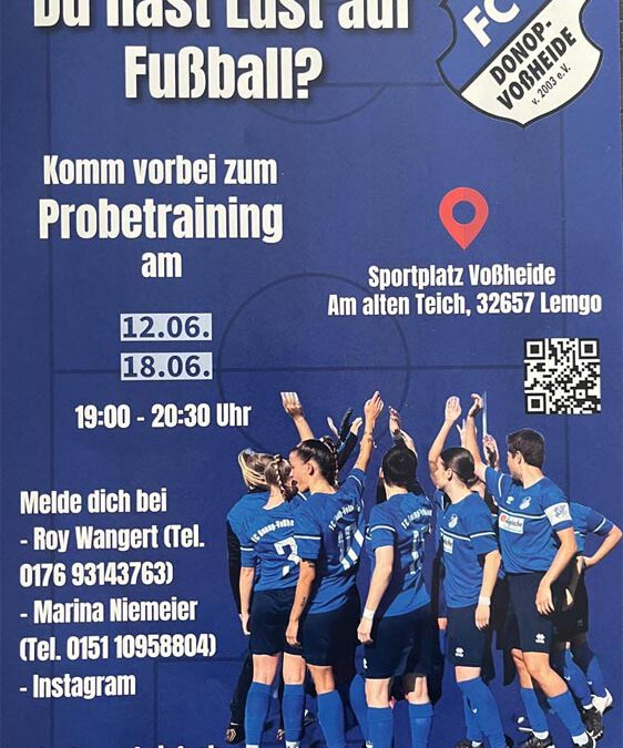 Lust auf Fußball? FC Donop Voßheide sucht Kickerinnen!