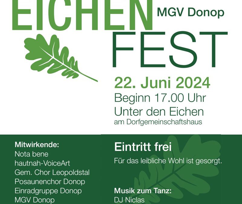 MGV Donop lädt zum Eichenfest