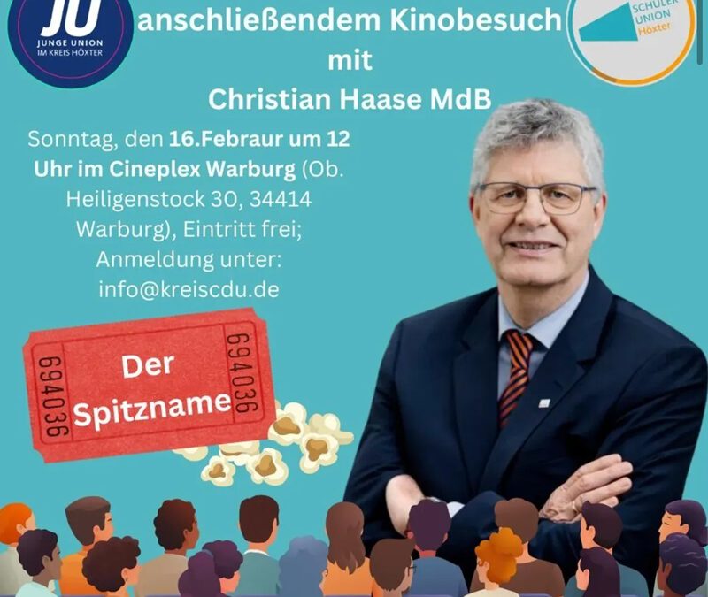 Kino und Politik – Christian Haase lädt junge Menschen ins Kino ein