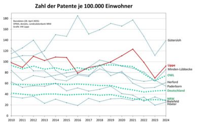 Patentdichte 2024 – Wieder mehr Patente aus Lippe