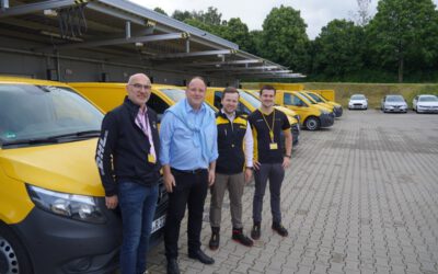 Bürgermeister Christoph Dolle besuchte den Zustellstützpunkt der Deutsche Post und DHL in Blomberg