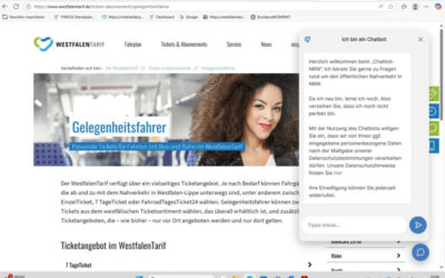 Service-Chat NRW geht auf westfalentarif.de live