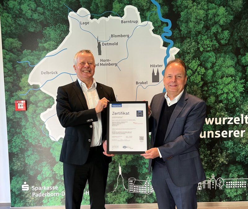 Sparkasse erhält TÜV Zertifikat für ihr Energiemanagement