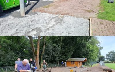 Pflasteraktion auf dem Donoper Sportplatz