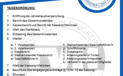 TVH lädt zur Jahreshauptversammlung
