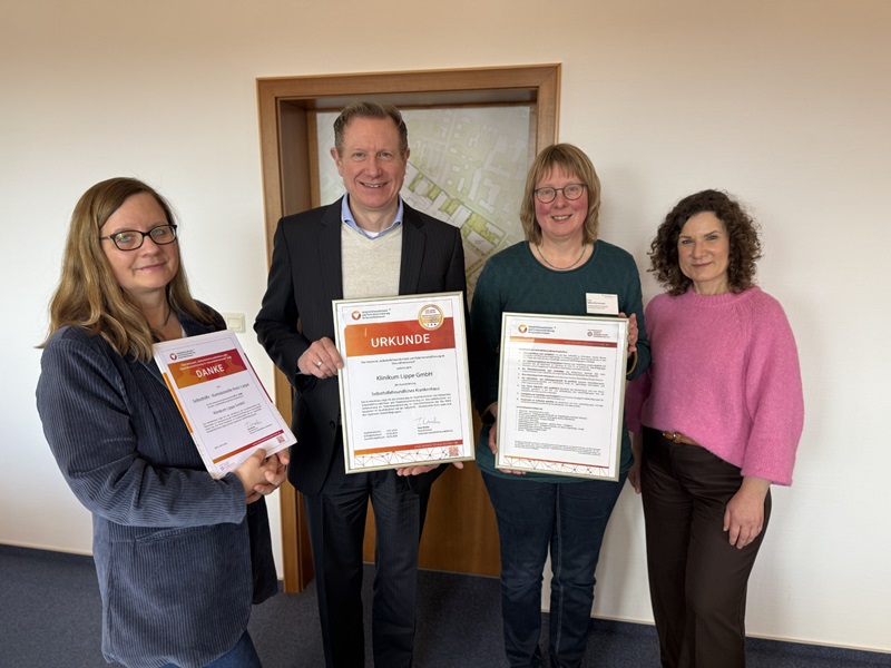 Klinikum Lippe erneut als selbsthilfefreundliches Krankenhaus ausgezeichnet
