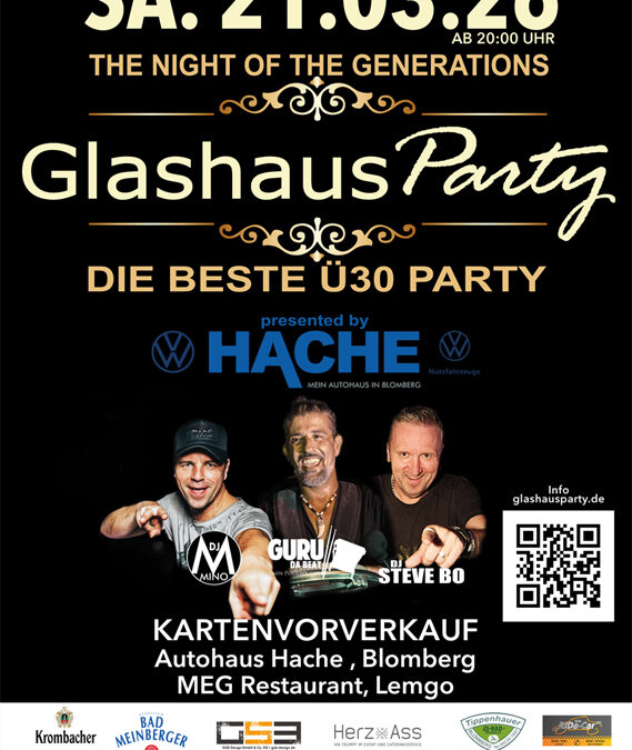 Anzeige: Glashausparty im Autohaus Hache: NOCH gibt es Restkarten