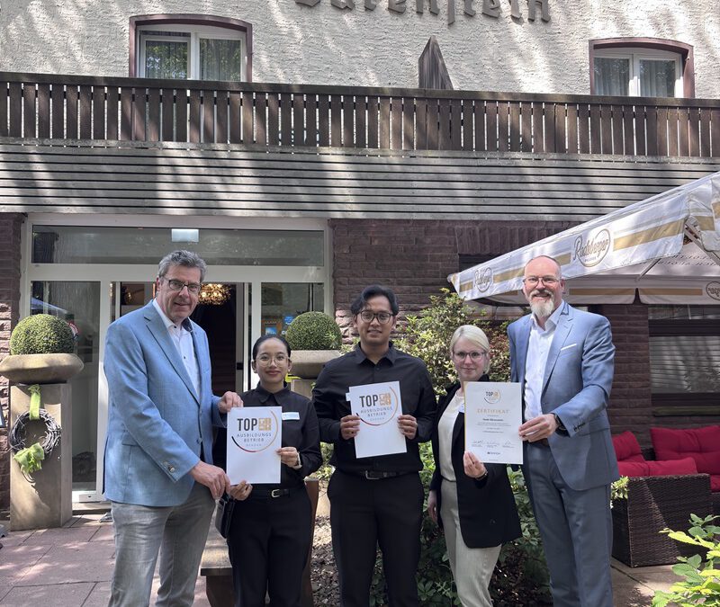 Waldhotel Bärenstein erneut als „TOP-Ausbildungsbetrieb“ ausgezeichnet