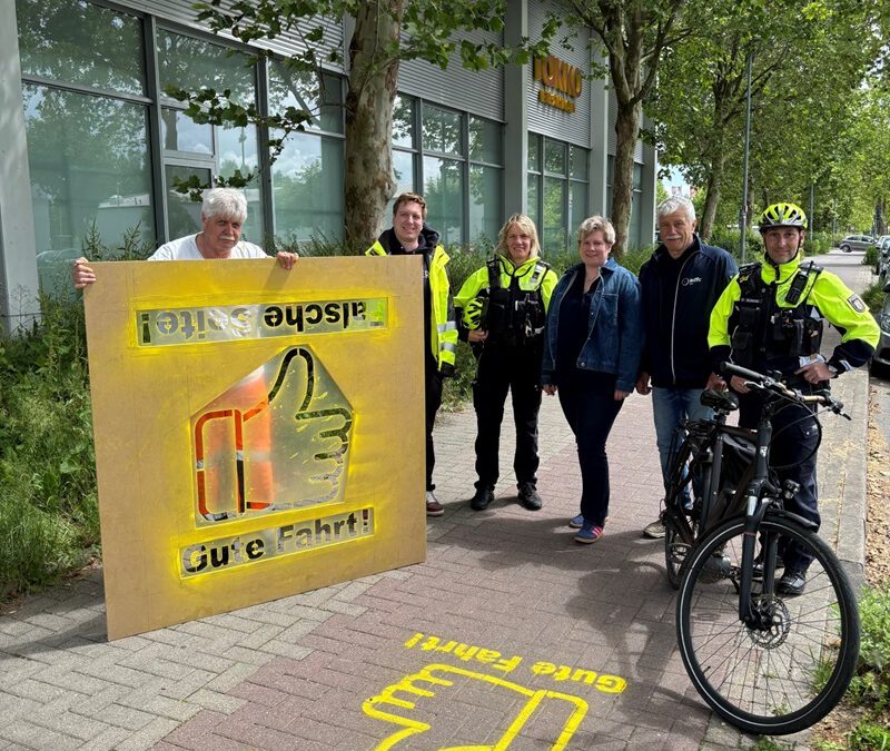 Hinweise zur richtigen Fahrtrichtung: Aktion zur Förderung der Radverkehrssicherheit