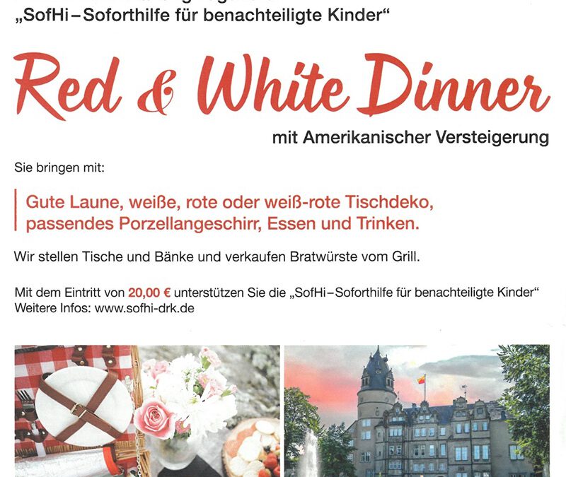SofHi und DRK Detmold veranstalten Red & White Dinner im Schloss Detmold