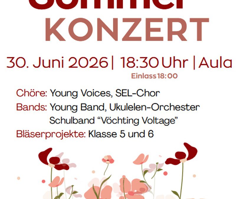 Hermann-Vöchting-Gymnasium lädt zum Sommerkonzert ein