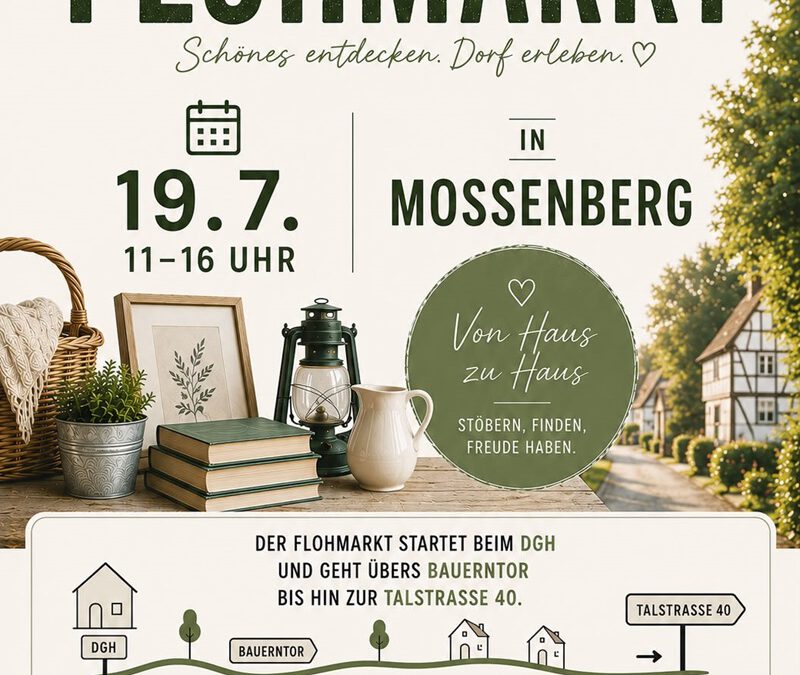 Dorfflohmarkt in Mossenberg lädt zum Stöbern, Entdecken und Verweilen ein