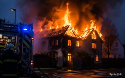 Detmold-Bentrup-Loßbruch. Remise und Kleidercontainer brennen – Polizei sucht Zeugen.