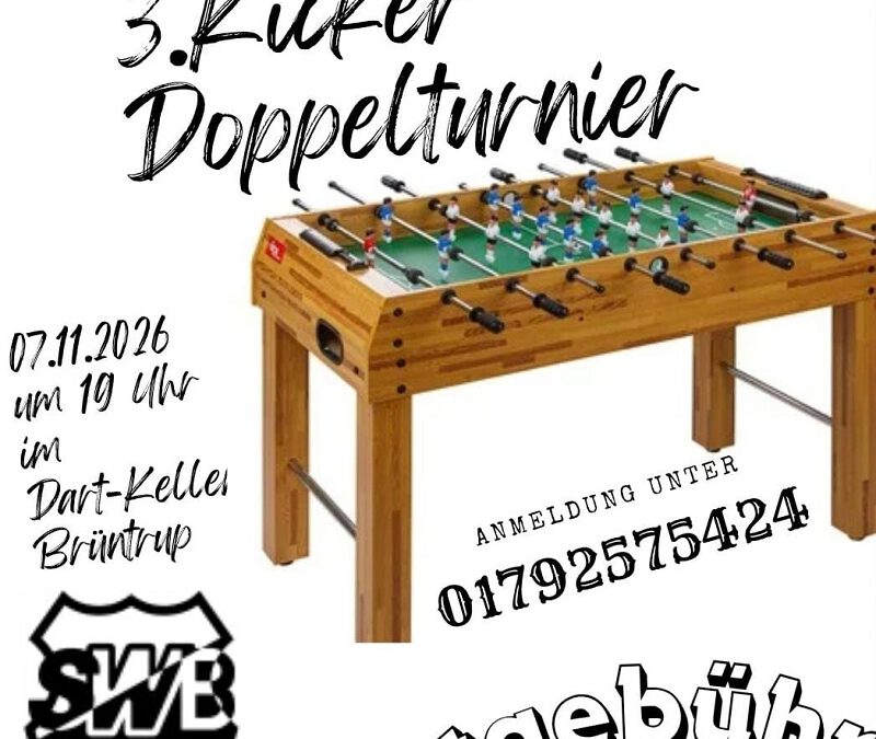 SW Brüntrup lädt zum 2. Doppel-Kicker-Turnier ein