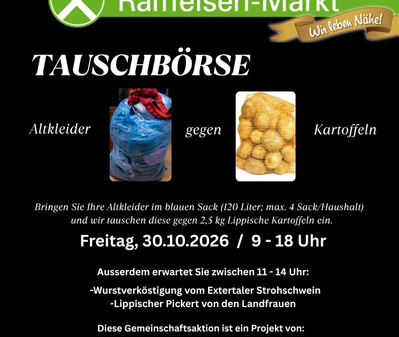 Tauschaktion: Altkleider gegen Kartoffeln