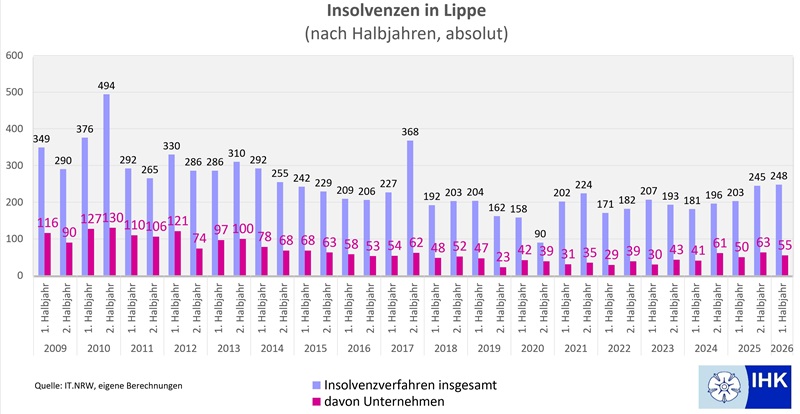 IHK Lippe wertet Insolvenzstatistik aus